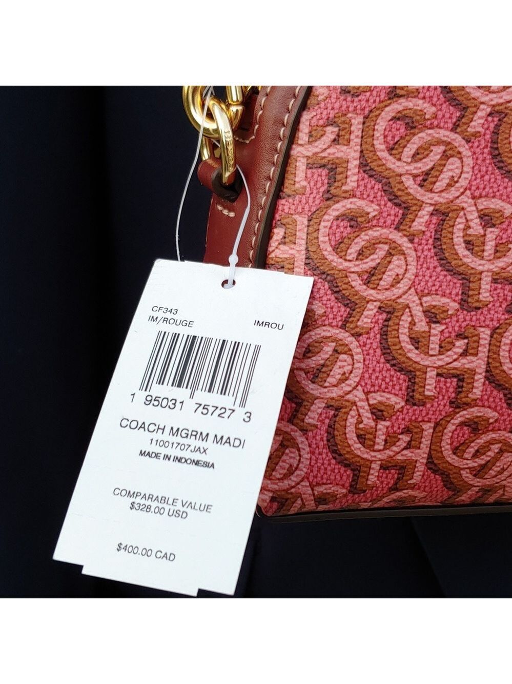 COACH NWT Madi Crossbody with Monogram Print Red and Brown Leather - Picture 6 of 12
